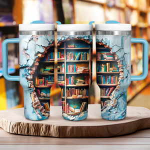 Loving Reading Books 40 OZ Tumbler with Handle