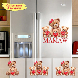 Mama Bear With Cute Little Bear Kids Personalized Decal Gift For Mom/ Grandma