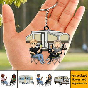 Camping Couple - Personalized Acrylic Keychain