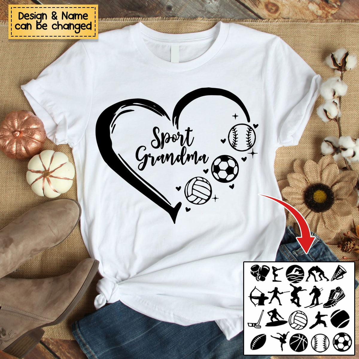Sport Grandma Heart - Personalized T-shirt - Gift For Grandma/Nana/Mom