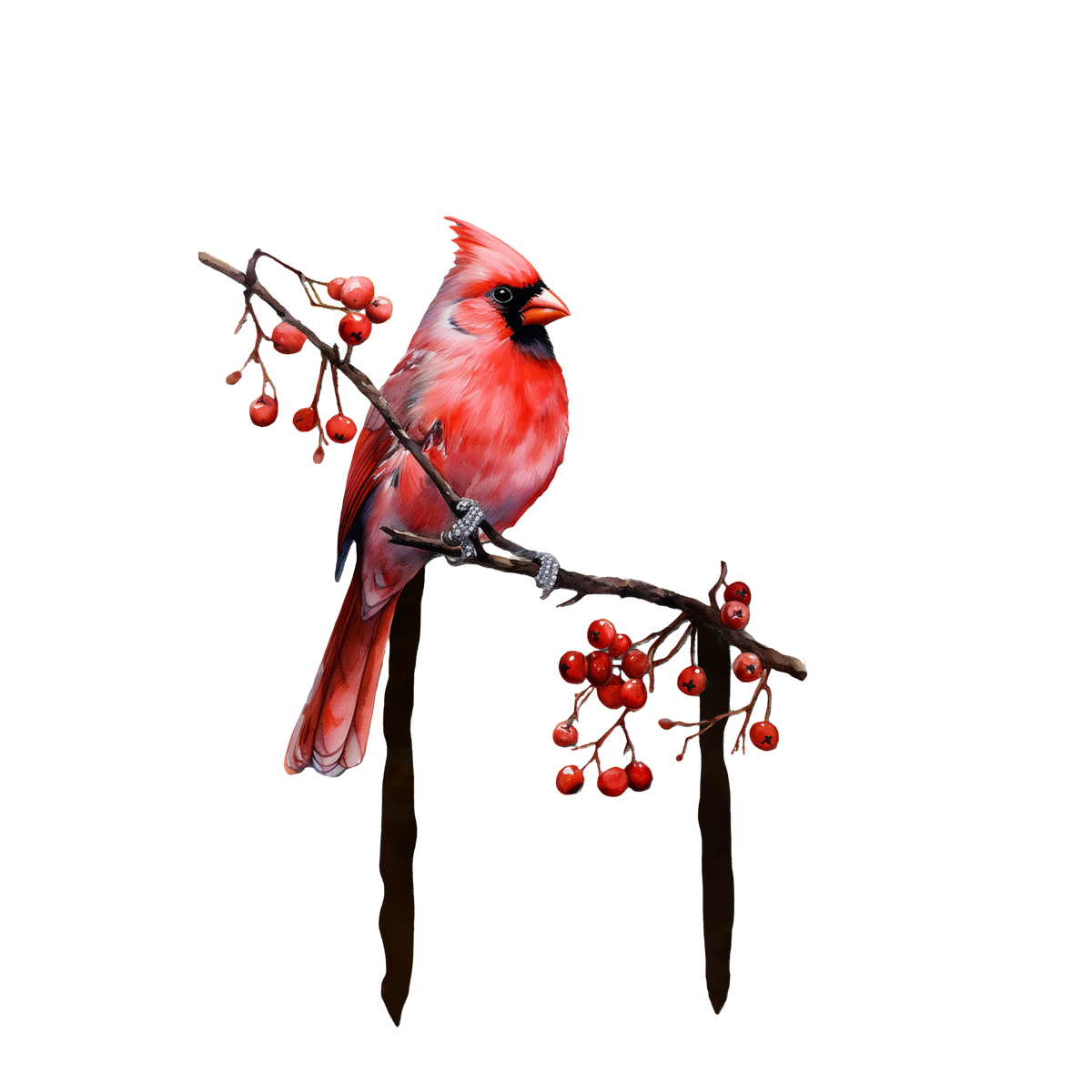 Cardinals Garden Metal Sign with Stake - Memorial Gift