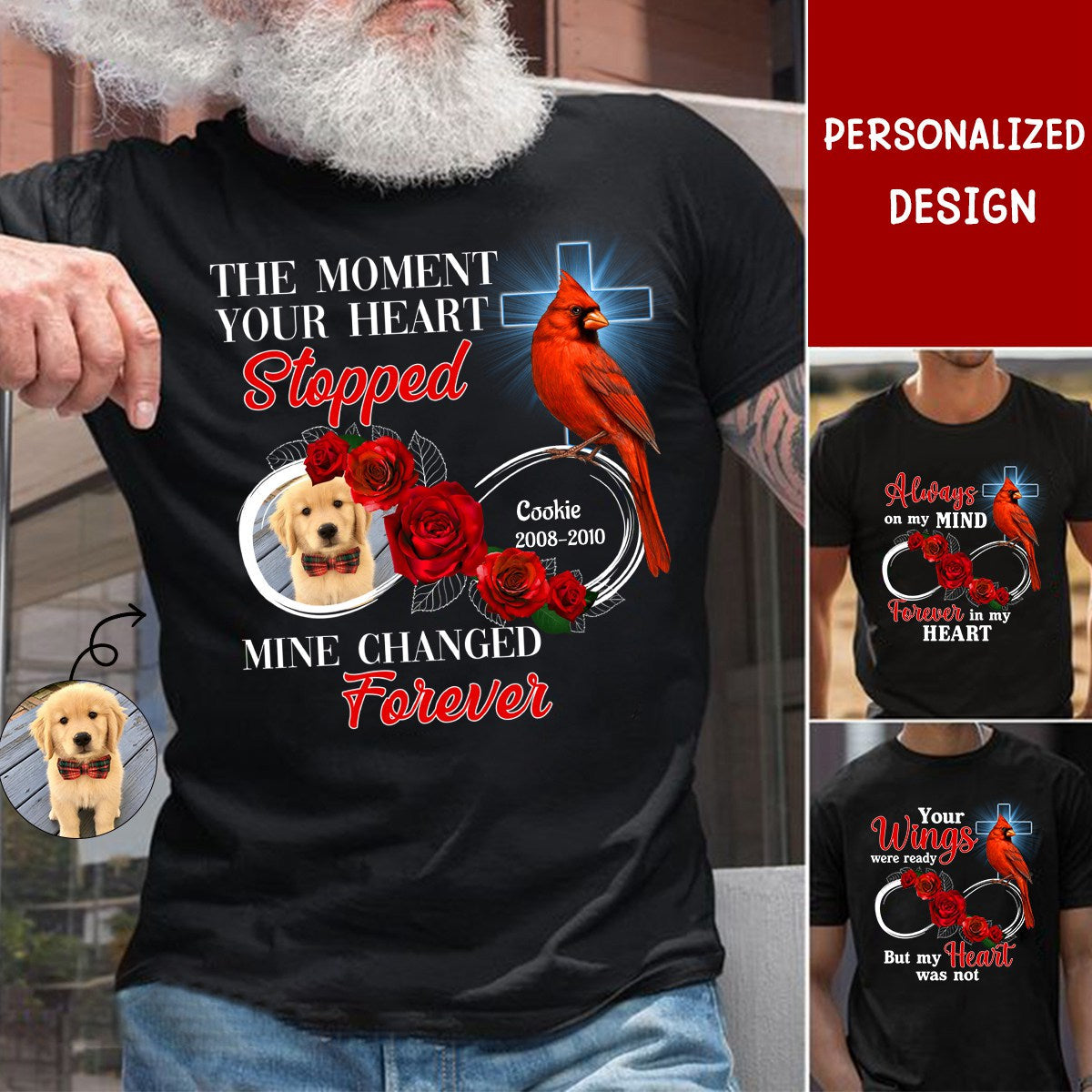 Memorial Upload Photo In Loving Memory Personalized T-Shirt