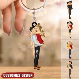 Couple Kissing - Gift For Couples - Personalized Acrylic Keychain