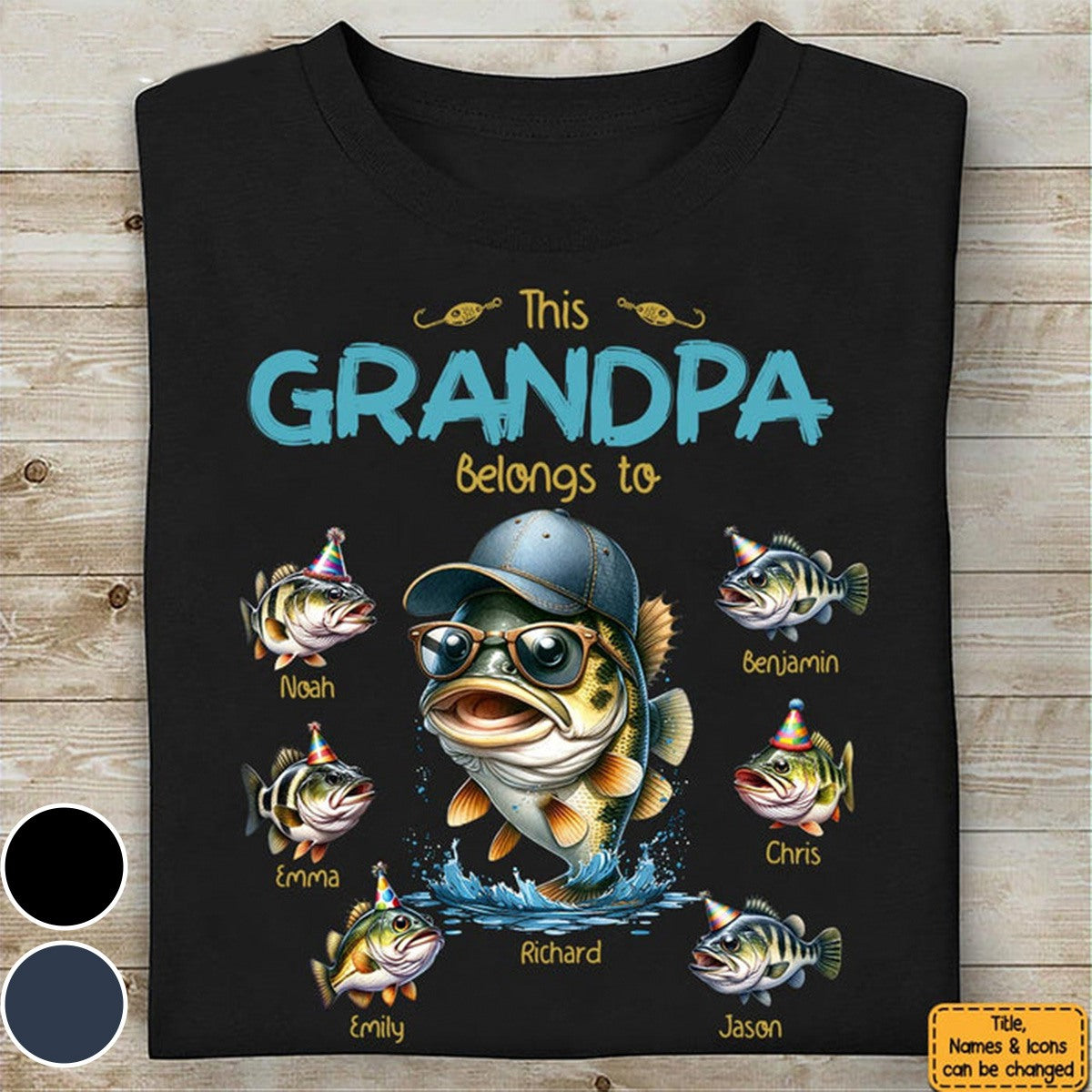 This Grandpa/Dad Belongs to Kids Fishing T-Shirt