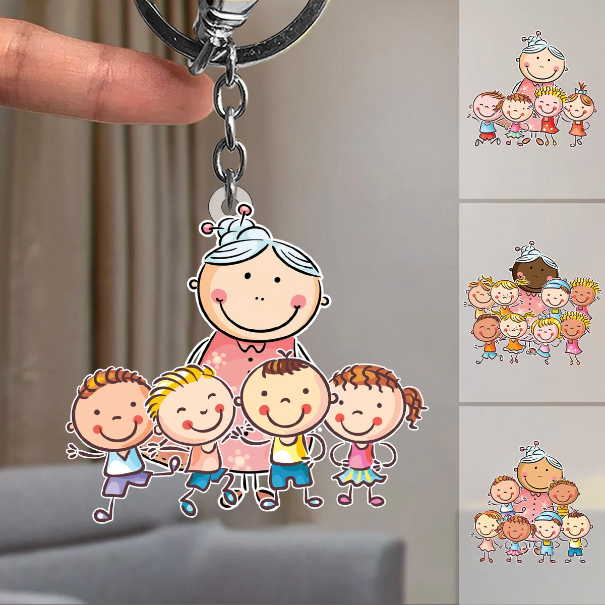 Gift For Grandma-Personalized Acrylic Keychain