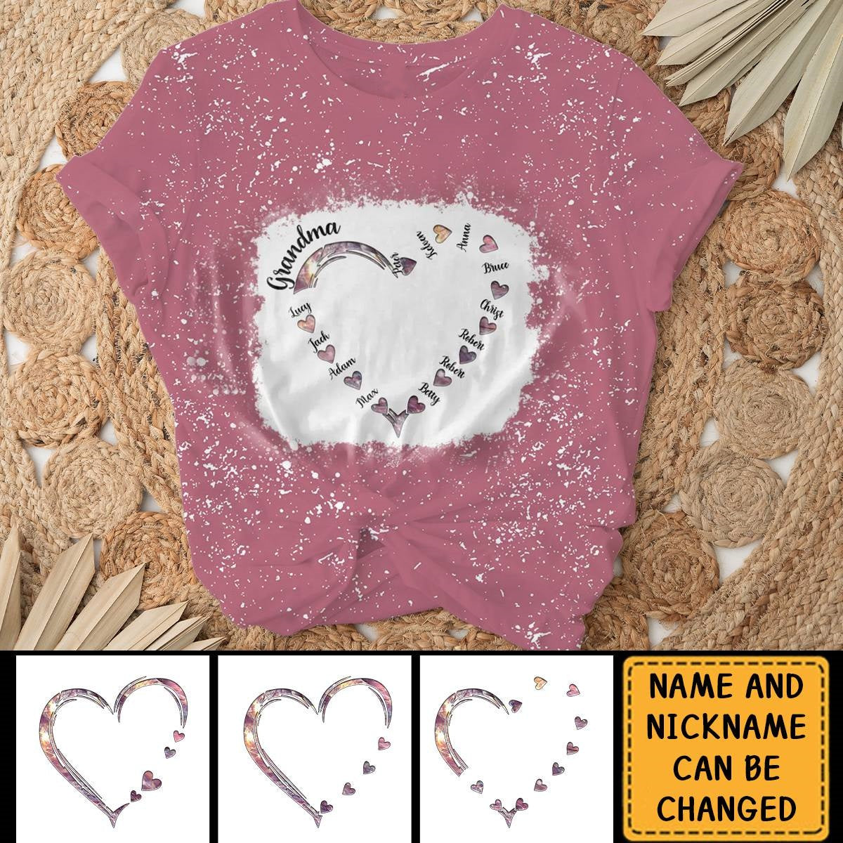 Custom Personalized Grandma Hearts T-shirt - Family Best Gifts For Mother's Day - Upto 10 Kids