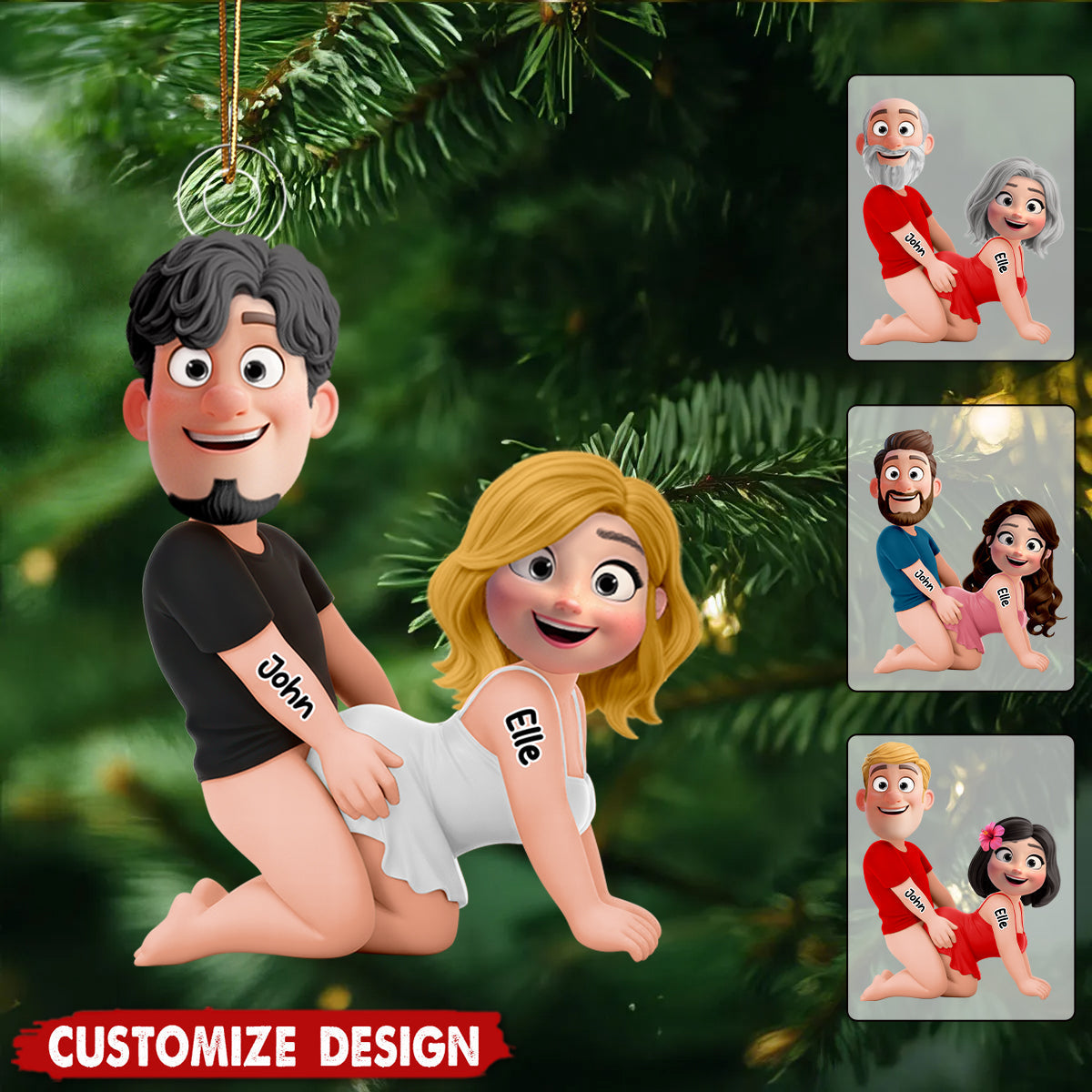 New Release-Personalized Naughty Couple Ornament