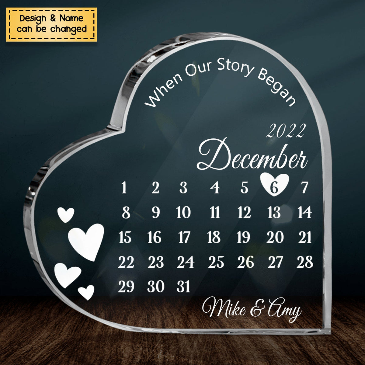 When Our Story Began - Personalized Heart Shaped Acrylic Plaque - Gift ...