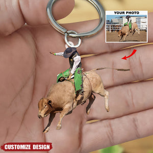 Personalized Horse Riding/Horse/Cowboy Upload Photo Acrylic Keychain