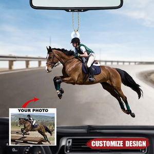Personalized Horse Riding/Horse/Cowboy Upload Photo Hanging Ornament
