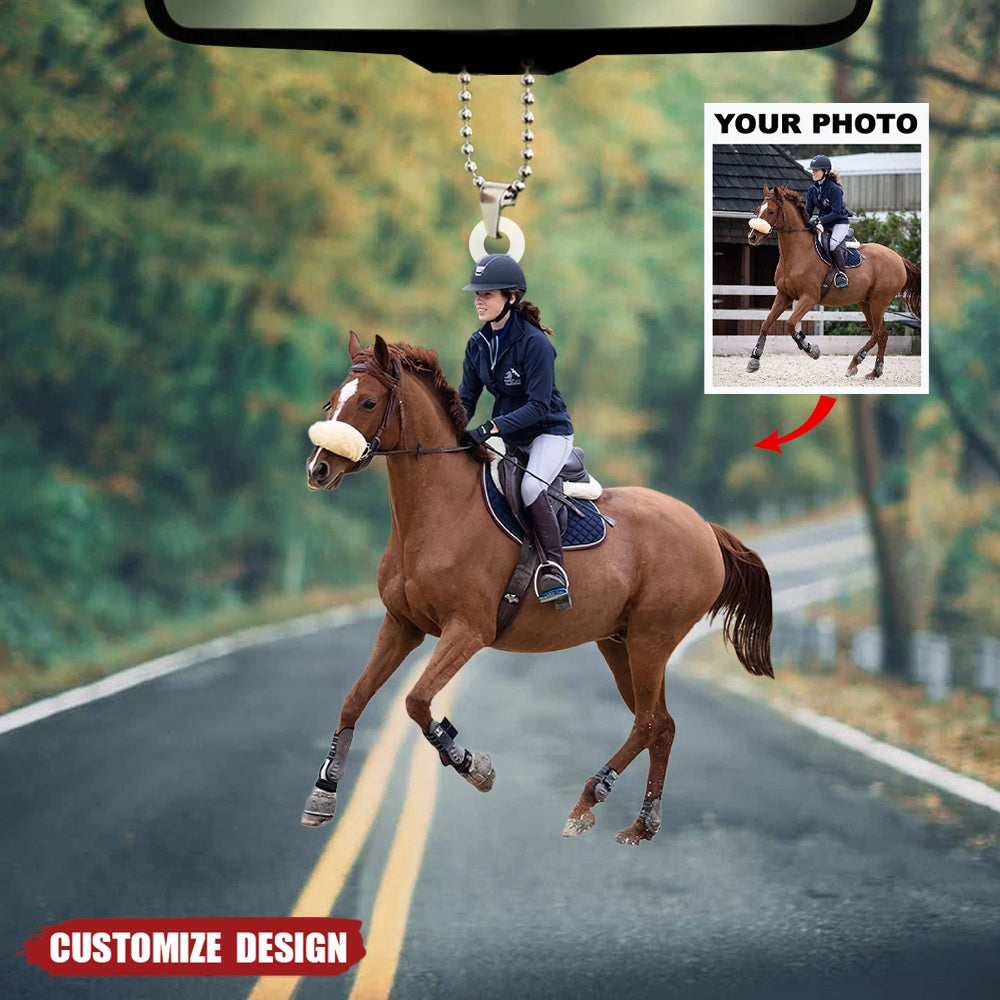 Personalized Horse Riding/Horse/Cowboy Upload Photo Hanging Ornament