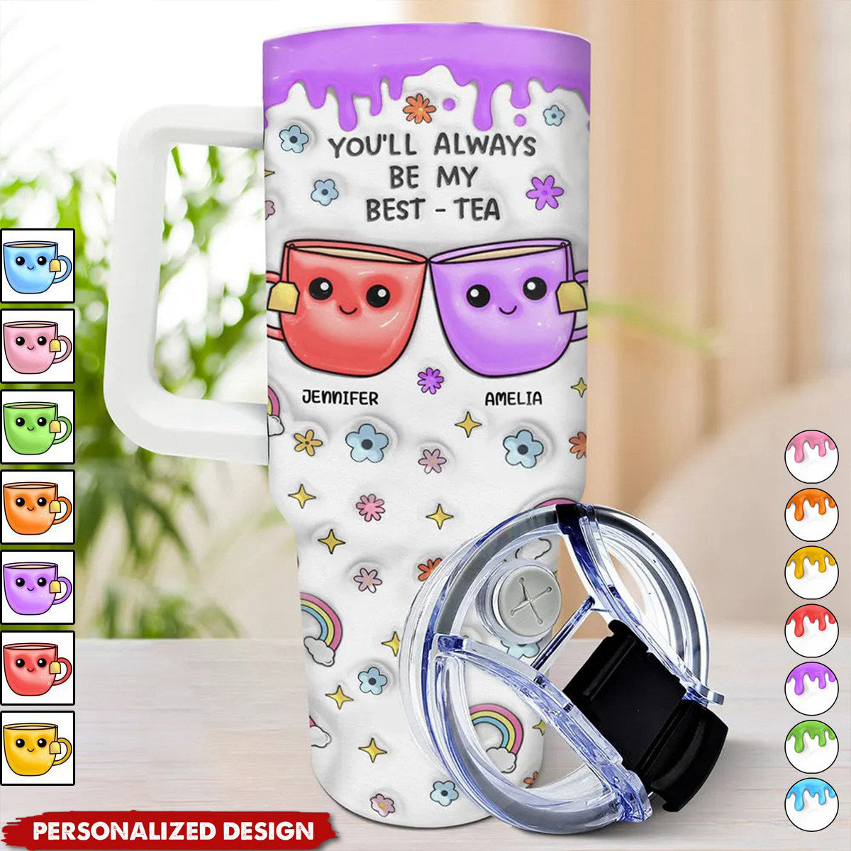 You'll Always Be My Best-Tea-Personalized Tumbler With Straw-Gift For Friends
