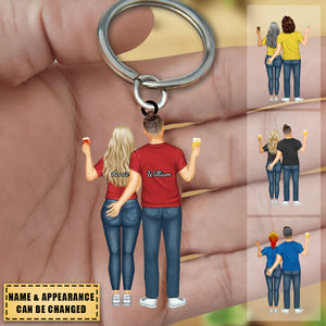 Custom Couple Together Since - Loving, Birthday Anniversary Gift For Couples, Spouse, Husband, Wife - Personalized Keychain