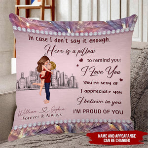 Custom Personalized Couple Pillow Cover - Gift For Couple/ Her/ Him - I Love You
