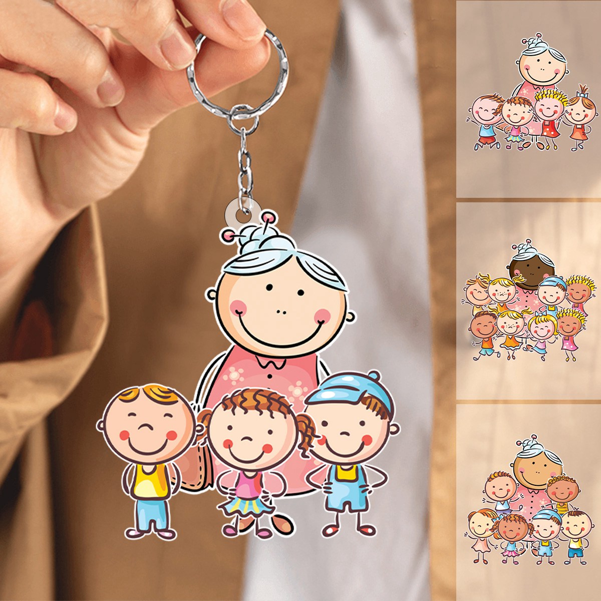 Gift For Grandma-Personalized Acrylic Keychain