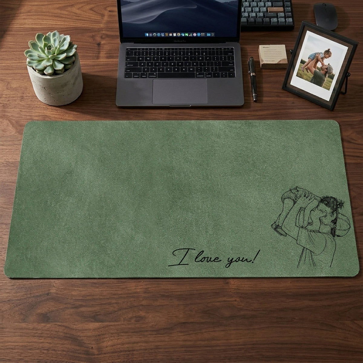 We Love You Personalized Desk Mat - Father's Day Gift For Husband, Dad