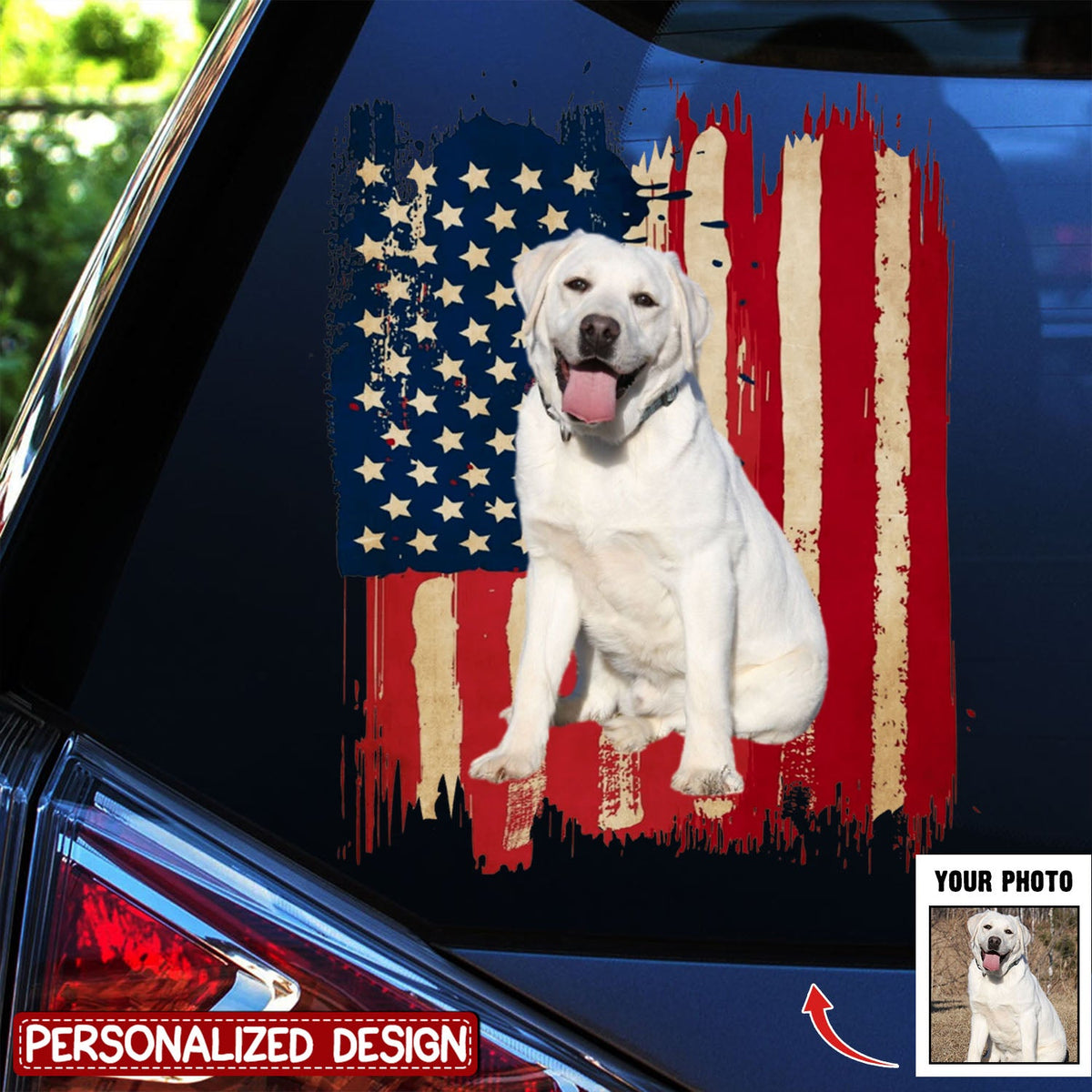 Personalized dog flag printed Decal gift for dog lovers