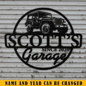 Personalized Car Garage Custom Name Metal Sign