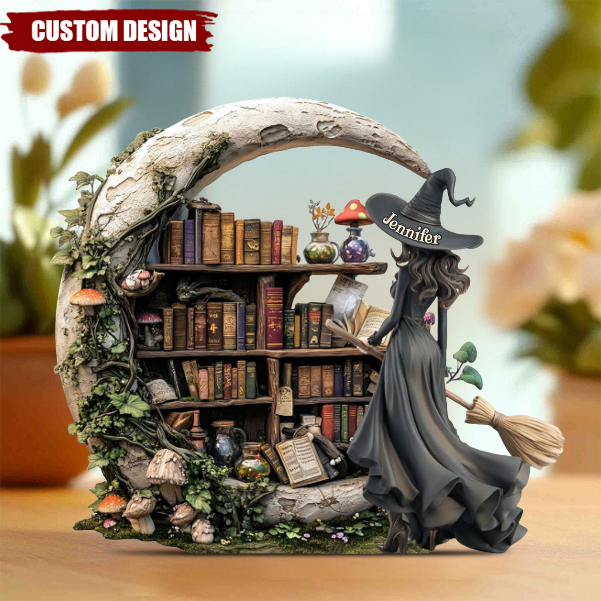Beautiful Witch - Personalized Witch Custom Shaped Acrylic Plaque