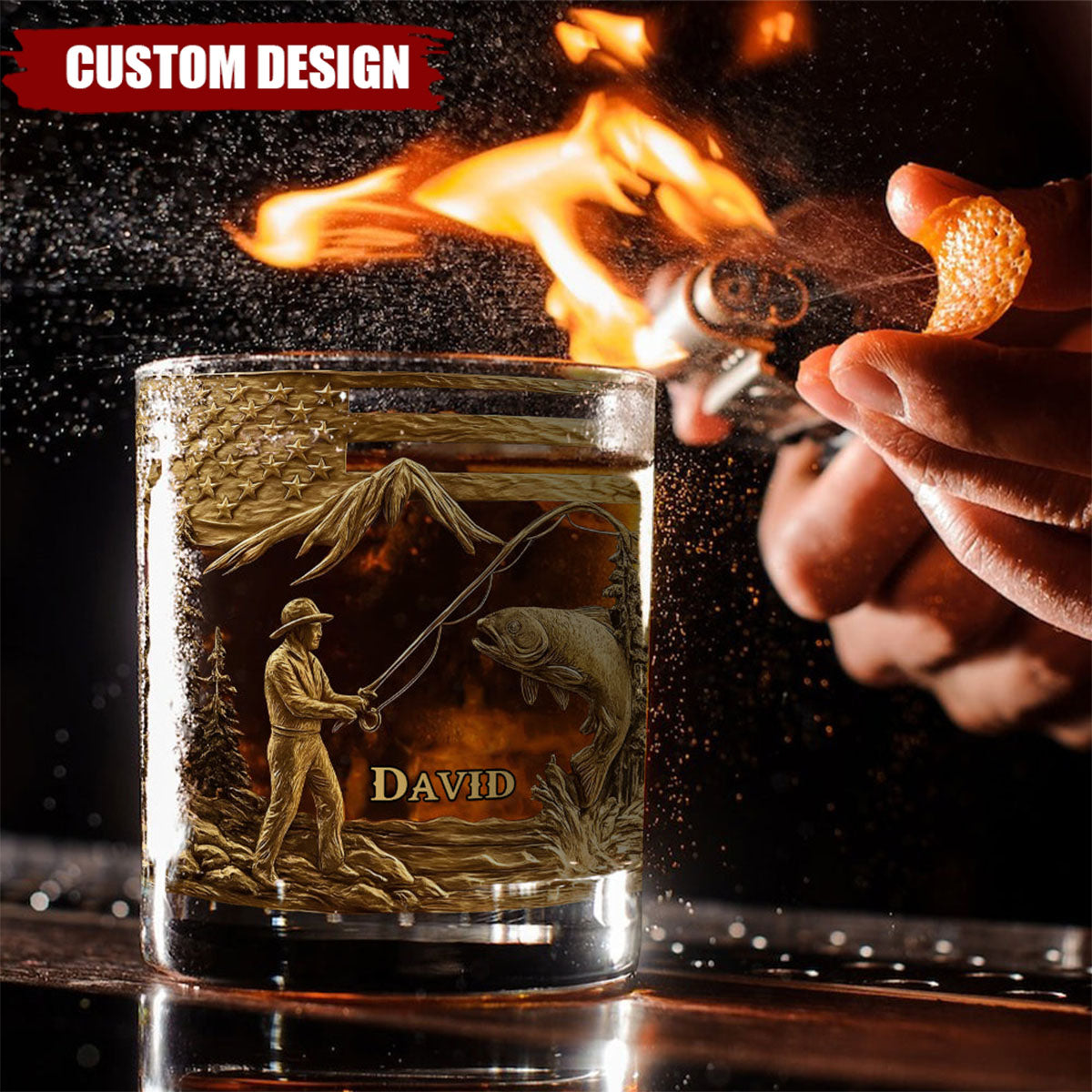 Fishing For Life - Personalized Fishing Whiskey Glass