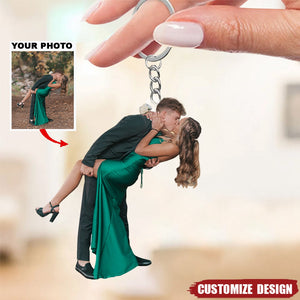 Personalized Couple/Marriage Upload Photo Acrylic Keychain