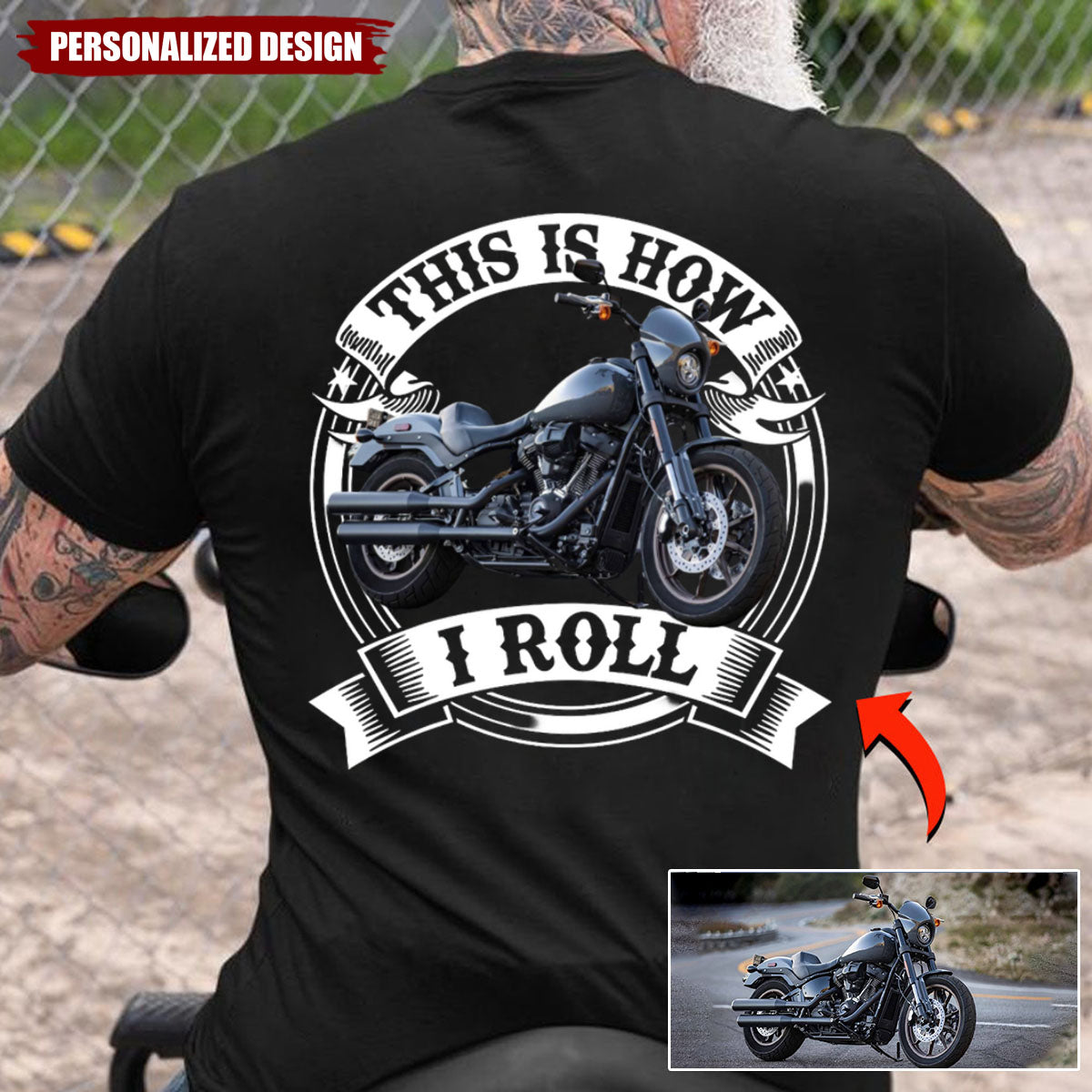 Personalized Upload Vehicle Photo Print Back T-Shirt-Gift For Car Lover