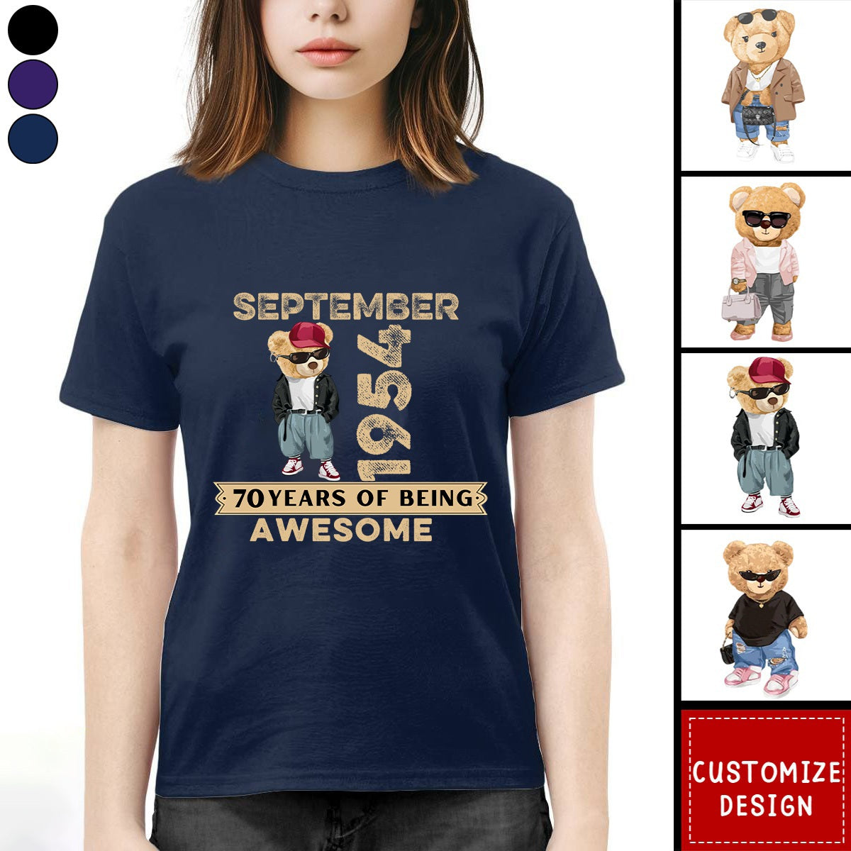 Made in Year Awesome Bear Unisex T- Shirt