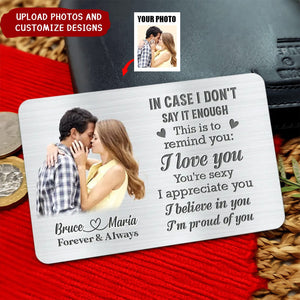 Personalized Couple Aluminum Wallet Insert Card-Gift Idea For Him/ Her/ Couple