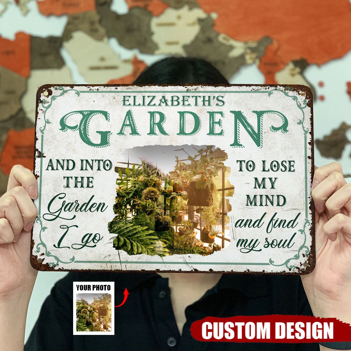 And Into The Garden I Go To - Outdoor Decor For Garden Lovers - Personalized Photo Classic Metal Signs