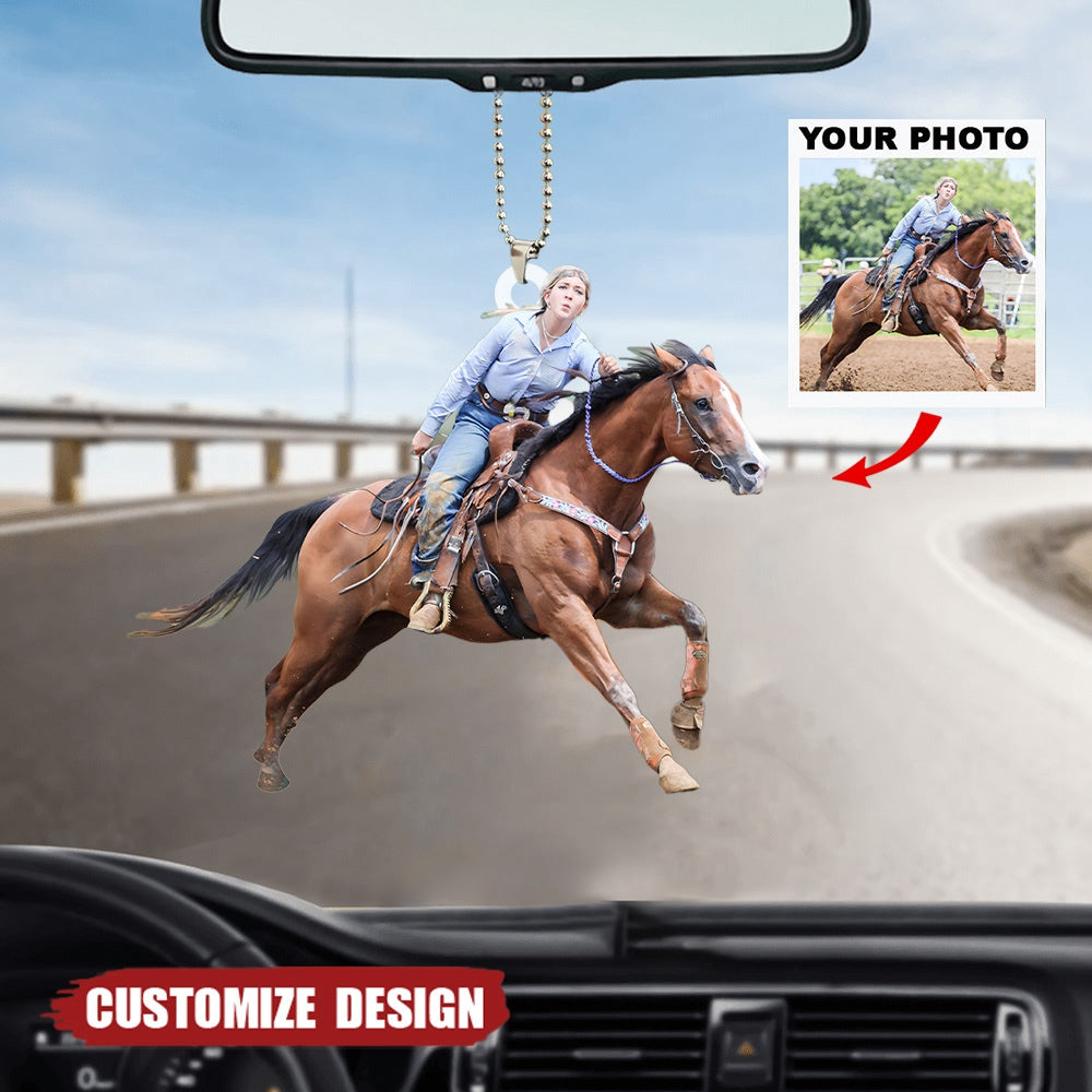 Personalized Horse Riding/Horse/Cowboy Upload Photo Hanging Ornament