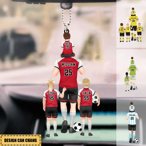 Personalized Soccer Dad/Grandpa & Kids Car Hanging Ornament（Shipping Worldwide）