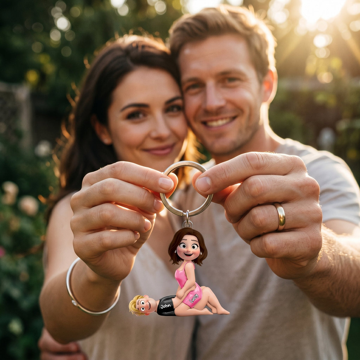 Personalized Naughty Couple Keychain -  Gifts For Couple