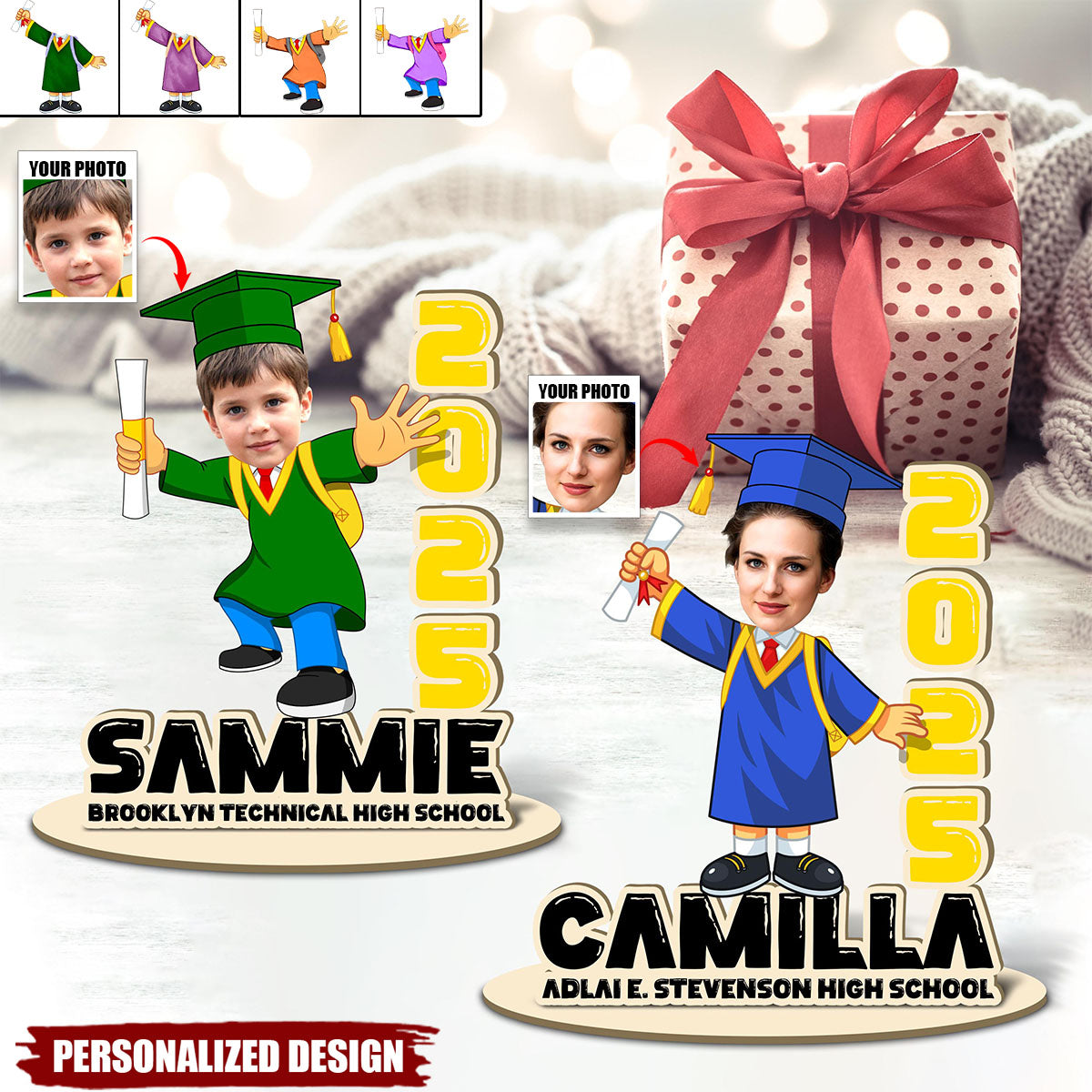 Personalized Class of 2025 Grad Name Wooden Sign-Senior Keepsake