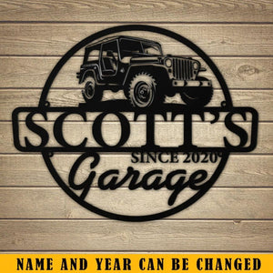 Personalized Car Garage Custom Name Metal Sign