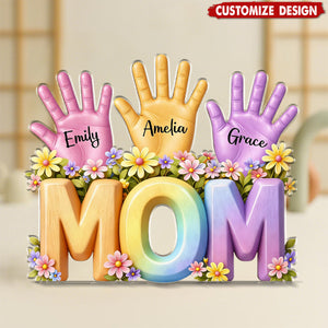 Personalized Hand Print  Acrylic Plaque -Gift For Mom Wife