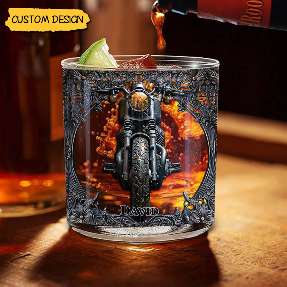 Biker Whiskey - Personalized Biker Whiskey Glass