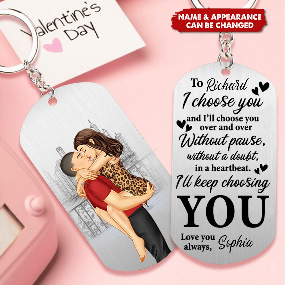 I Choose You-Personalized Stainless Steel Keychain - Gifts For Couple