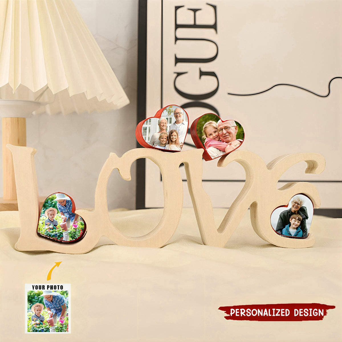 Personalized LOVE couple photo wooden decoration