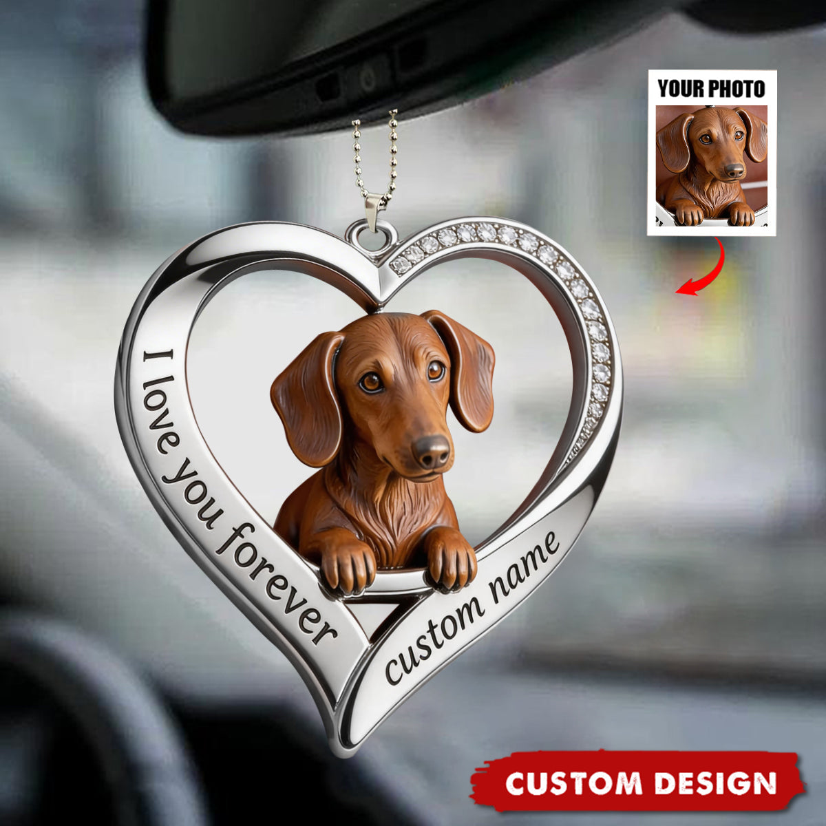 Photo Customizable - Personalized Pet-Shaped Car Ornament