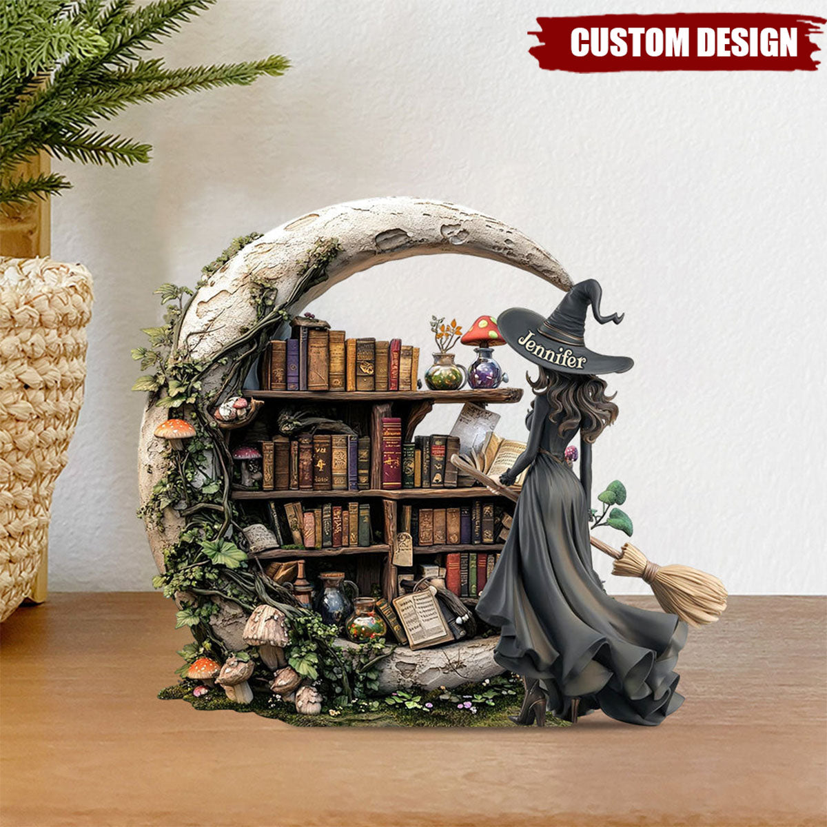 Beautiful Witch - Personalized Witch Custom Shaped Acrylic Plaque