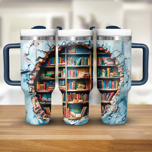 Loving Reading Books 40 OZ Tumbler with Handle