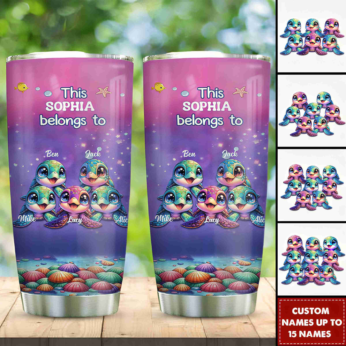 This Grandma belongs to Colorful Turtle Personalized Tumbler