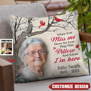 Custom Photo In My Dreams I See You - Memorial Personalized Custom Pillow