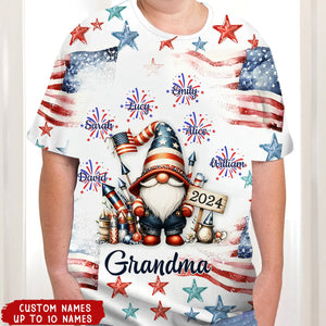 Personalized Grandma AOP T-Shirt - Upto 10 Kids - Mother's Day Gift