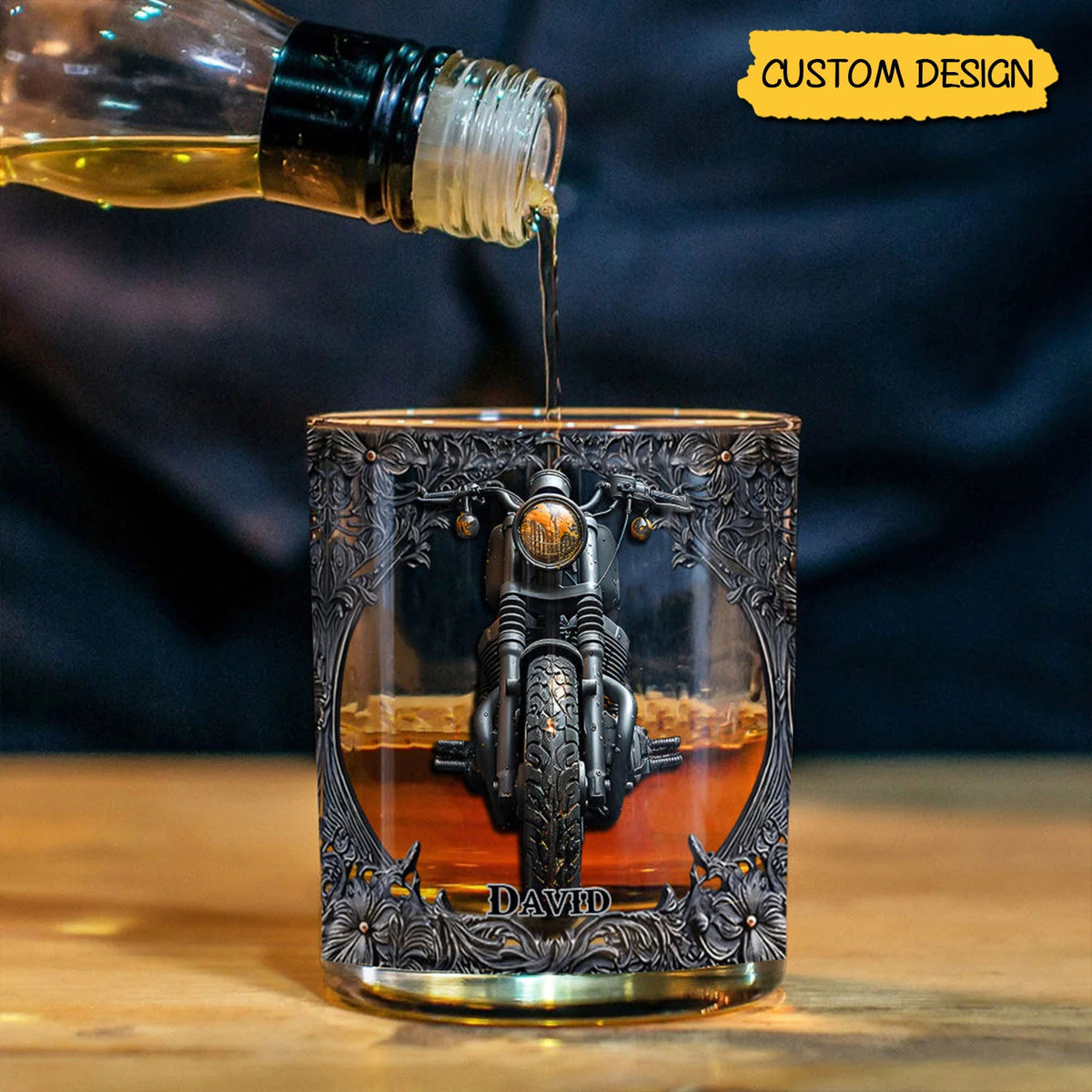 Biker Whiskey - Personalized Biker Whiskey Glass