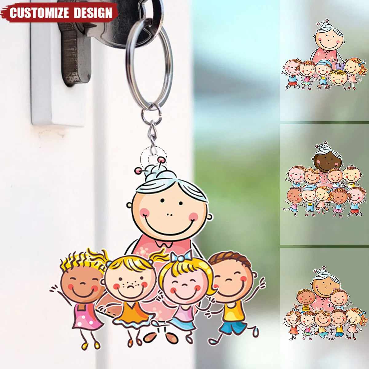 Gift For Grandma-Personalized Acrylic Keychain