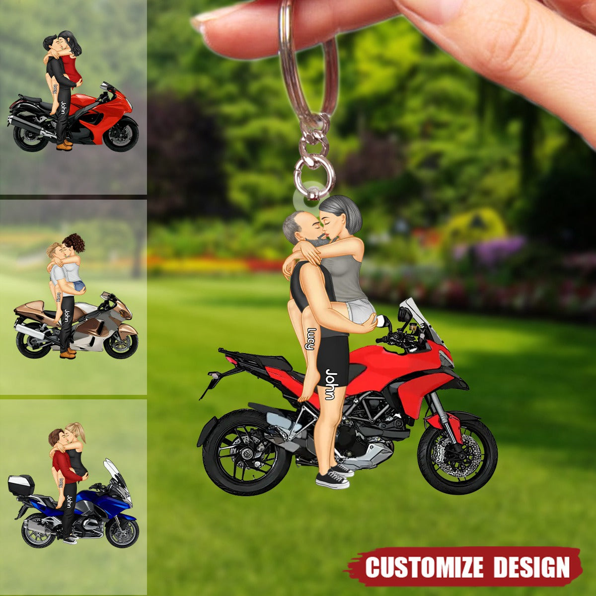 New Release - Personalized Motorcycle Couple Keychain