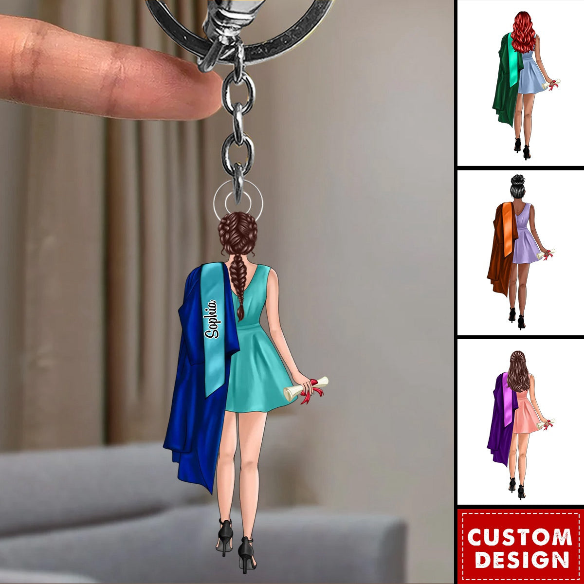 Graduation Season-Master/Bachelor/Doctor/PHD Gift Idea-Personalized Acrylic Keychain