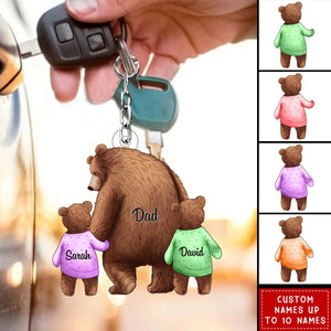 Happy Father‘s Day/Mother's Day To Amazing Daddy/Grandpa/ Mom/Grandma Bear Personalized Acrylic Keychain