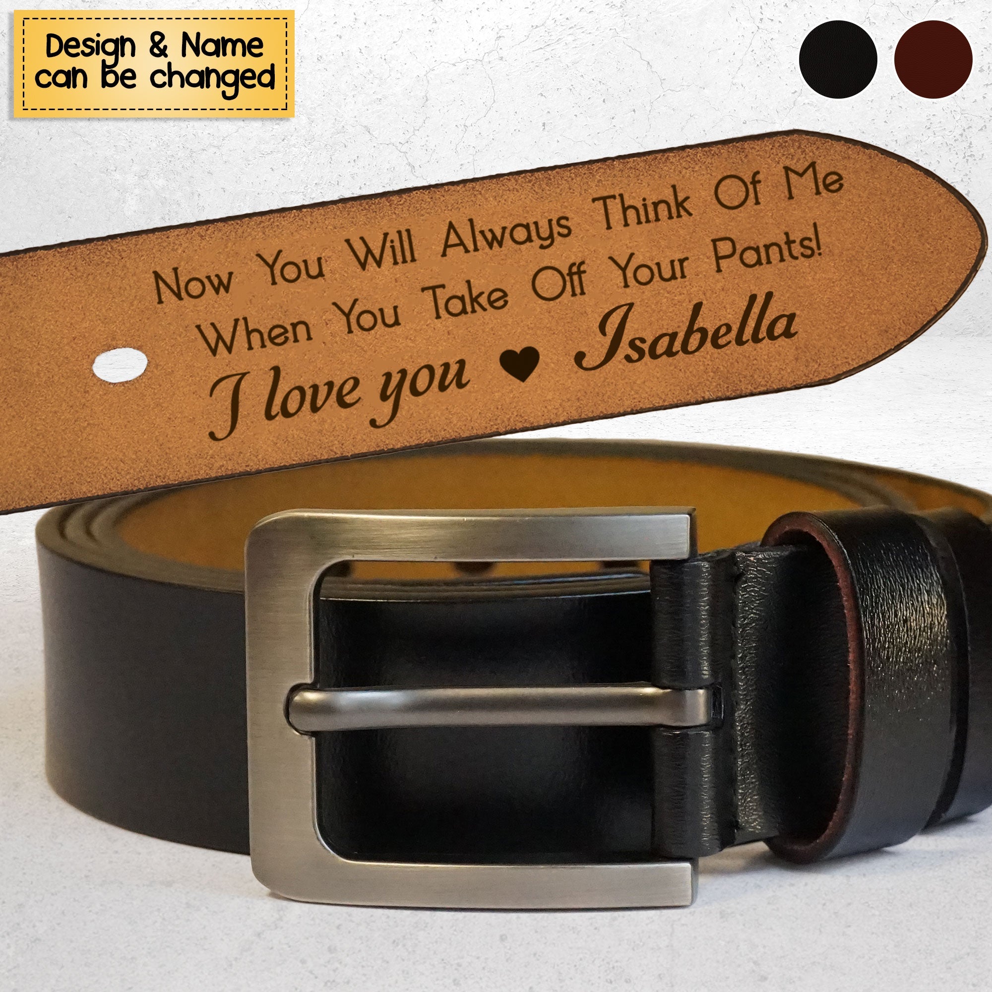 Let This Belt Hold Up Your Pants Gift For Husband - Personalized Engraved Leather Belt